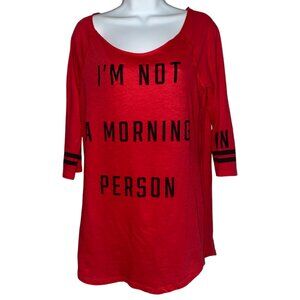Sz.XS*I Only Sleep in PINK*Red Nightgown--Says "I'm Not A Morning Person"